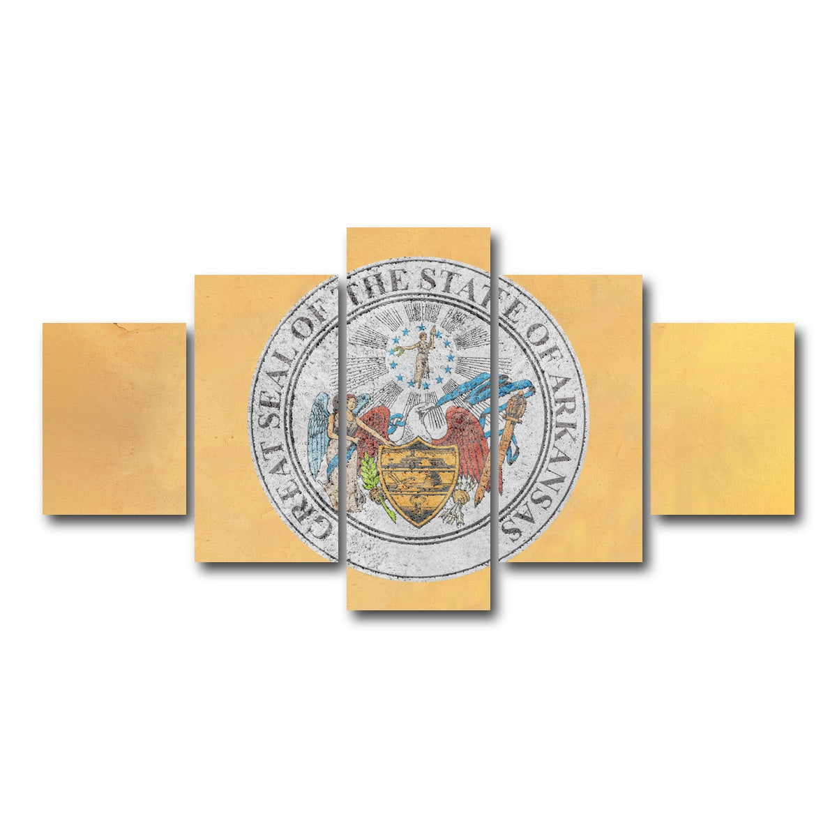 AUTO-MOCKUP WHITE | Flag of US state Arkansas seal | 5 Piece | Gallery Wrap Canvas | group=5_short