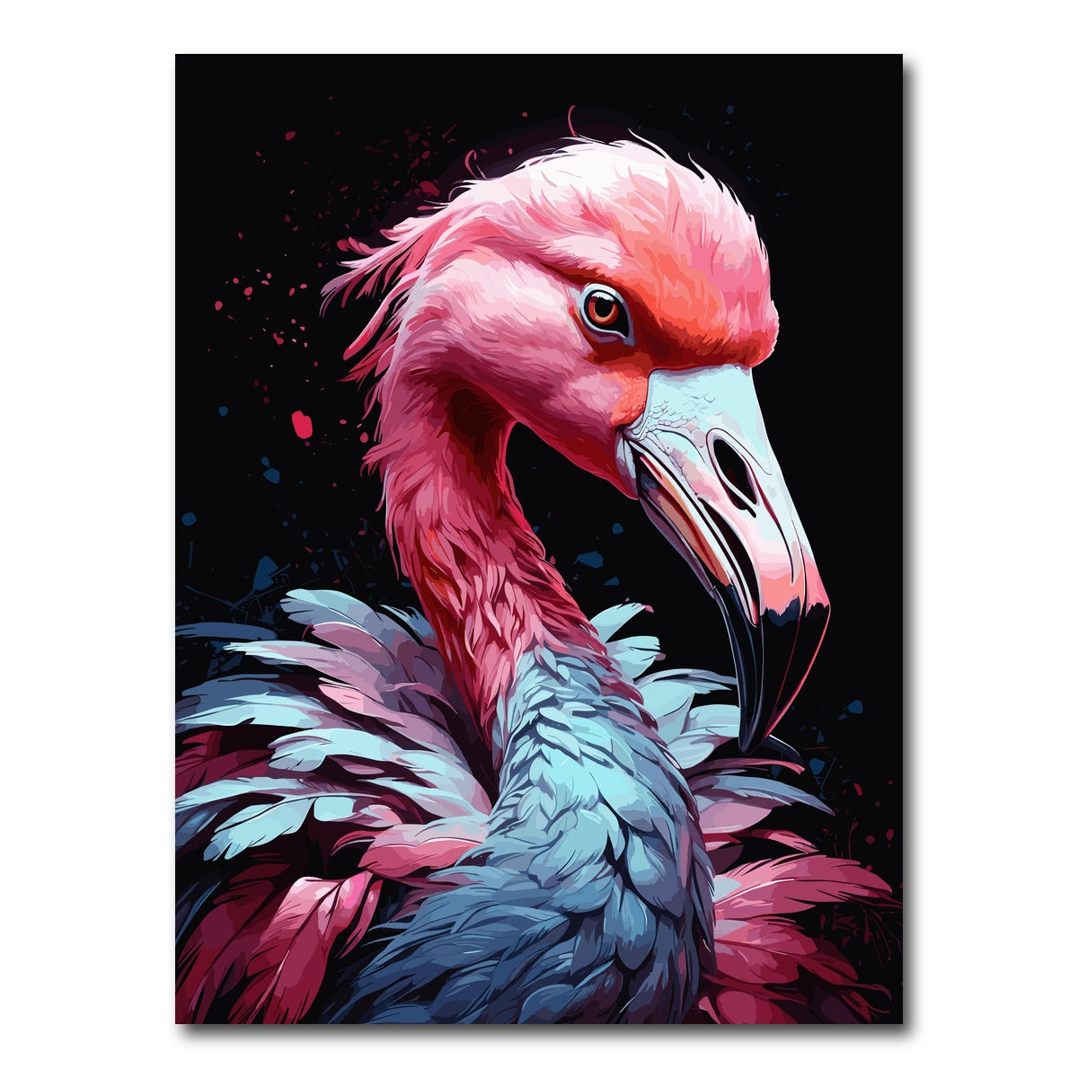 AUTO-MOCKUP WHITE | Flamingo Animal Colorful | 1 Piece | Gallery Wrap Canvas | group=3x4