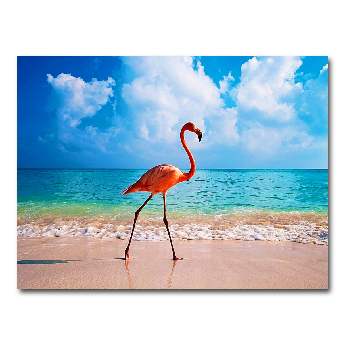 AUTO-MOCKUP WHITE | Flamingo On The Beach | 1 Piece | Gallery Wrapped | group=4x3