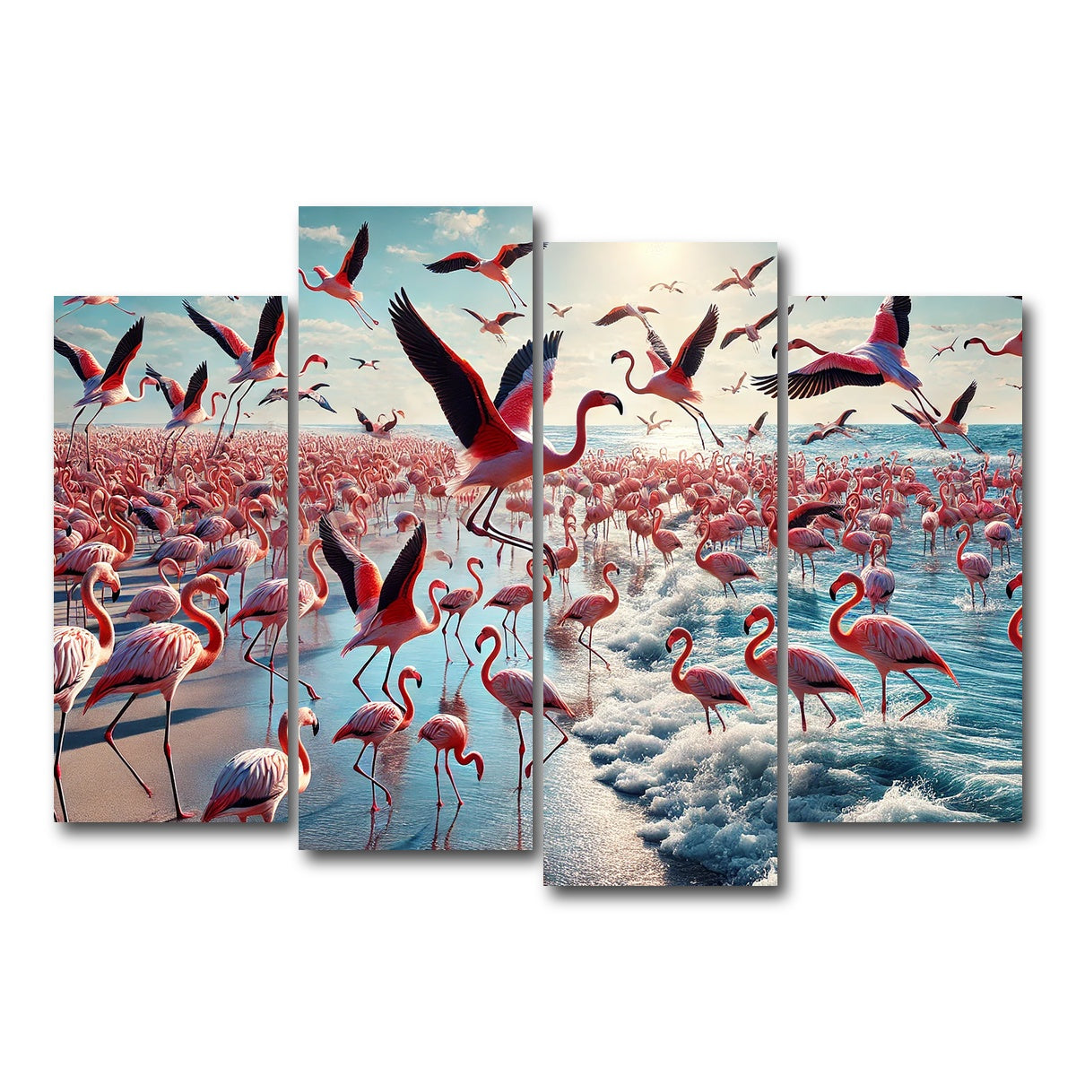 AUTO-MOCKUP WHITE | Flamingo Shore | 4 Piece | Gallery Wrap Canvas | group=4_normal