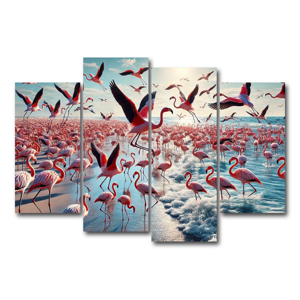 AUTO-MOCKUP WHITE | Flamingo Shore | 4 Piece | Gallery Wrap Canvas | group=4_short