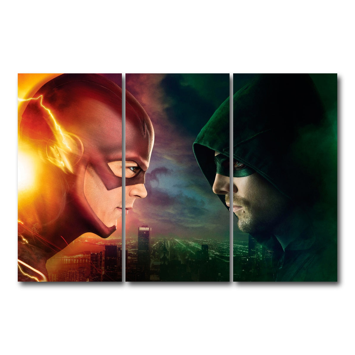 AUTO-MOCKUP WHITE | Flash vs. Arrow | 3 Piece | Gallery Wrap Canvas | group=12x24