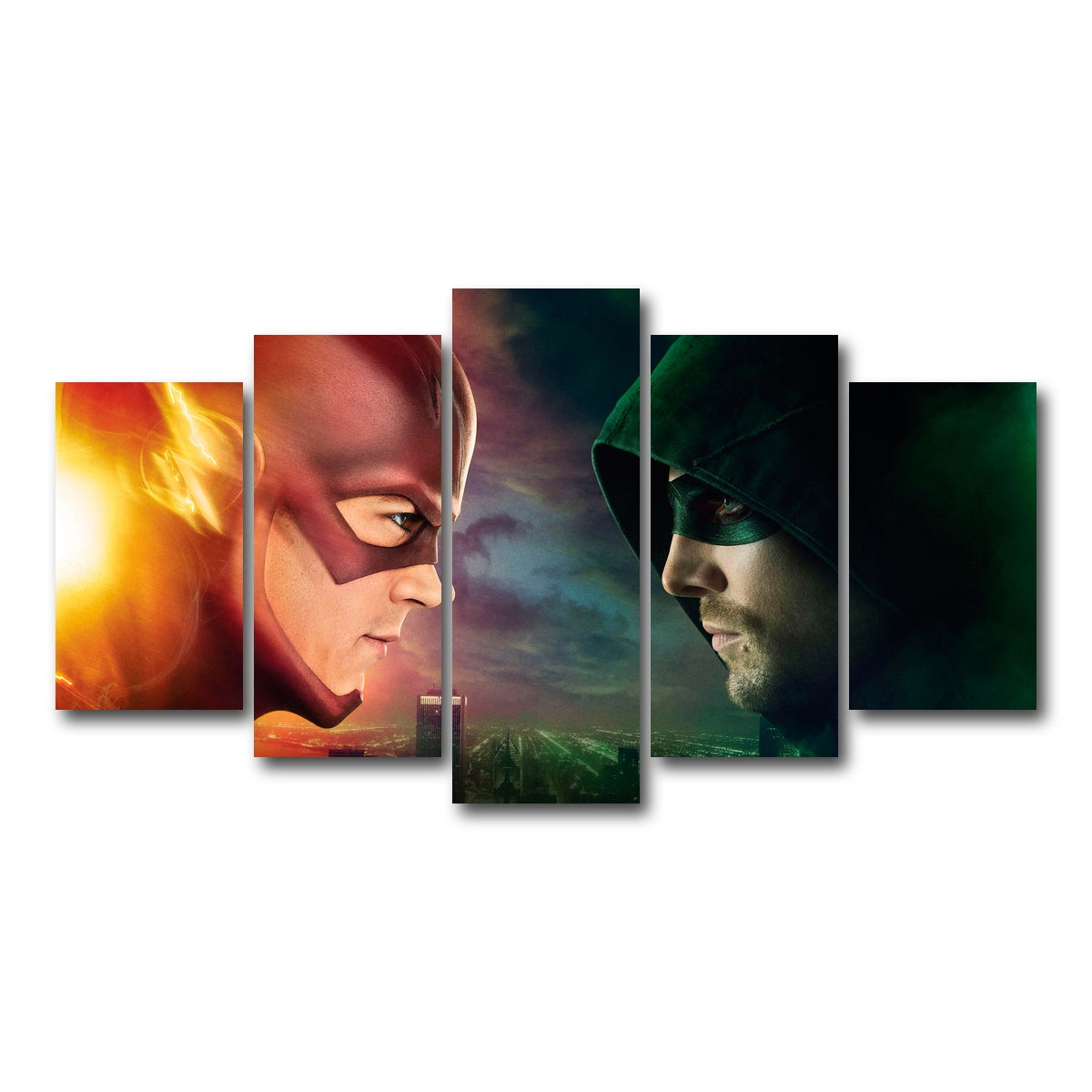 AUTO-MOCKUP WHITE | Flash vs. Arrow | 5 Piece | Gallery Wrap Canvas | group=5_normal