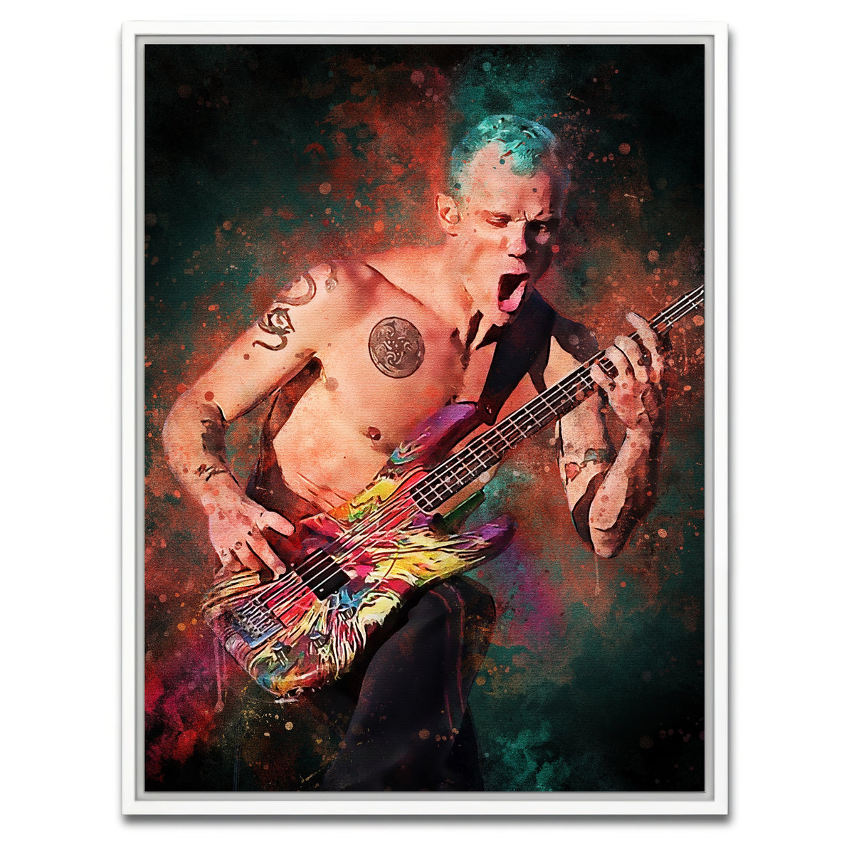 AUTO-MOCKUP WHITE | Flea Guitarist | 1 Piece | White Framed Canvas | group=3x4