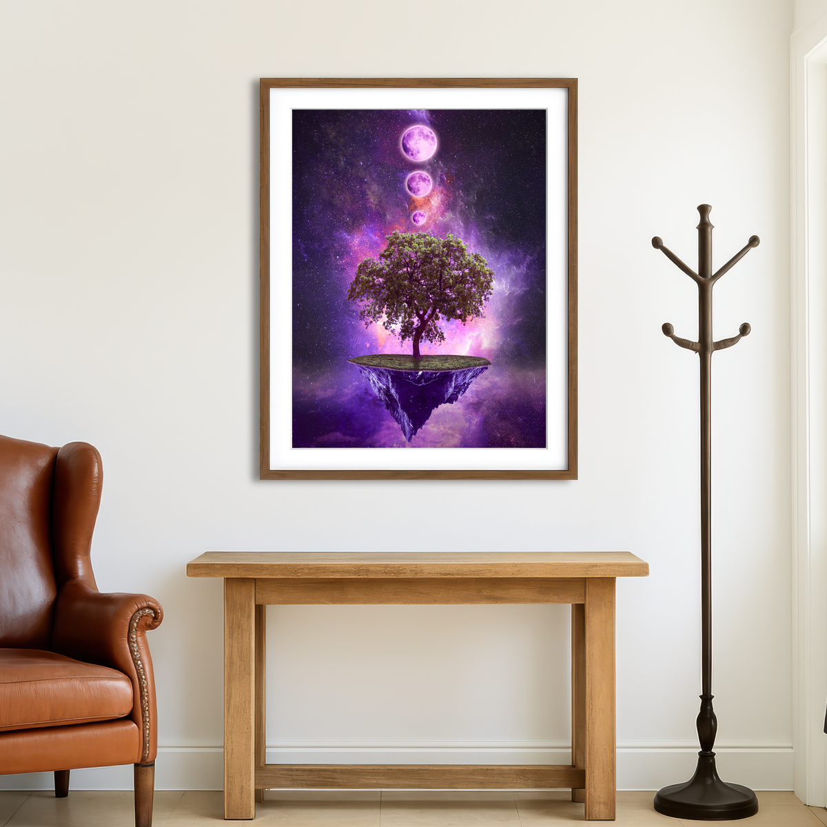 AUTO-MOCKUP ROOM | Floating Island In Space Wall Art