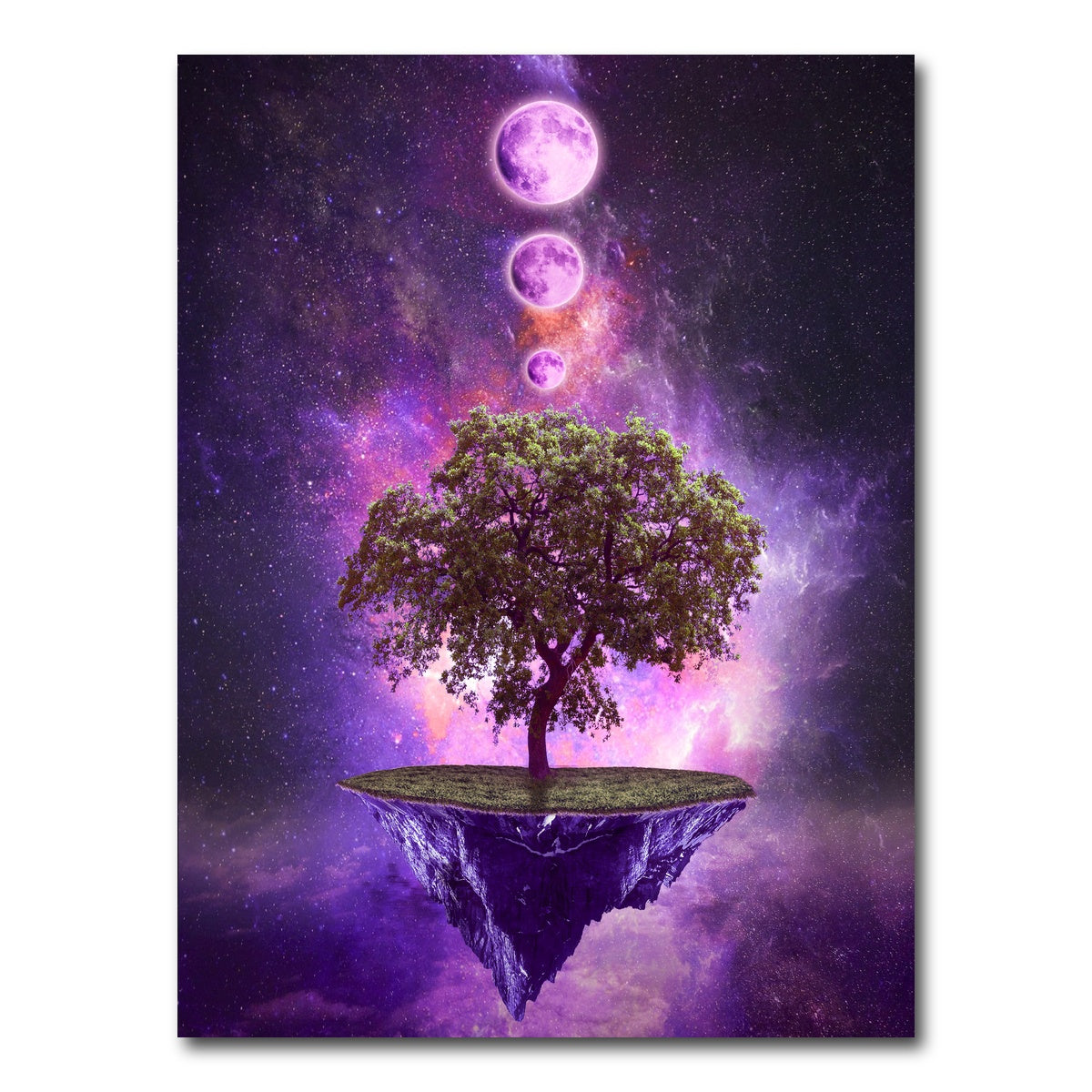 AUTO-MOCKUP WHITE | Floating Island In Space | 1 Piece | Gallery Wrap Canvas | group=3x4