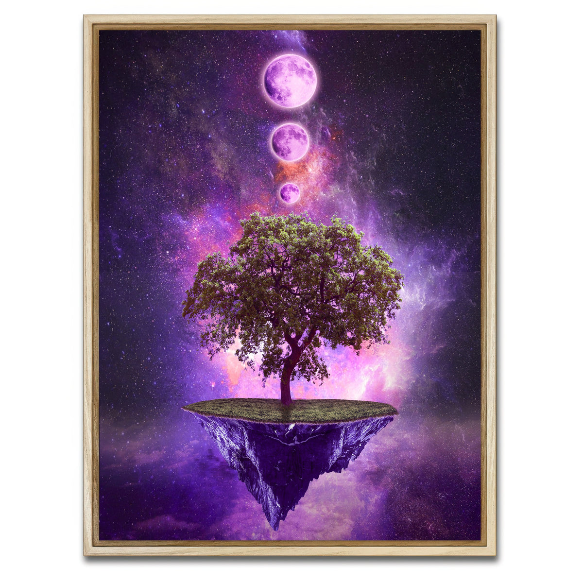 AUTO-MOCKUP WHITE | Floating Island In Space | 1 Piece | Natural Framed Canvas | group=3x4