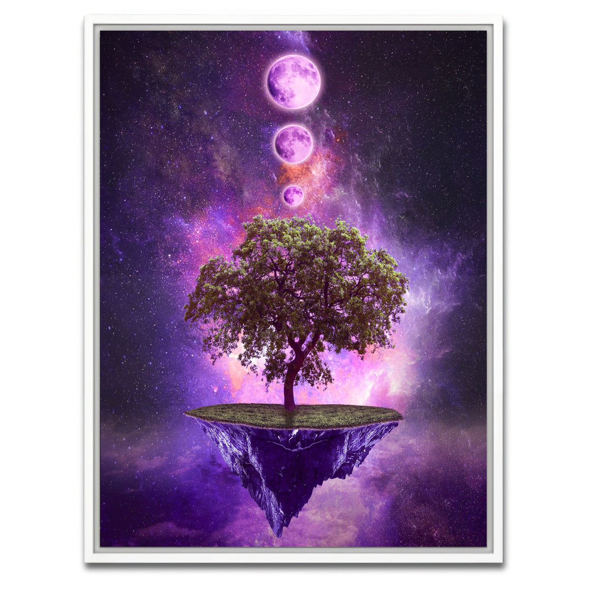 AUTO-MOCKUP WHITE | Floating Island In Space | 1 Piece | White Framed Canvas | group=3x4