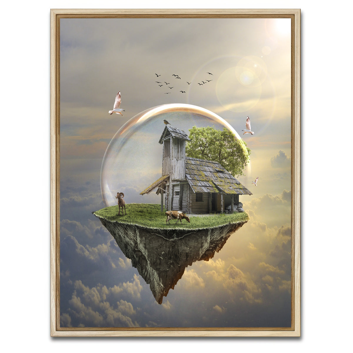 AUTO-MOCKUP WHITE | Floating Island | 1 Piece | Natural Framed Canvas | group=3x4