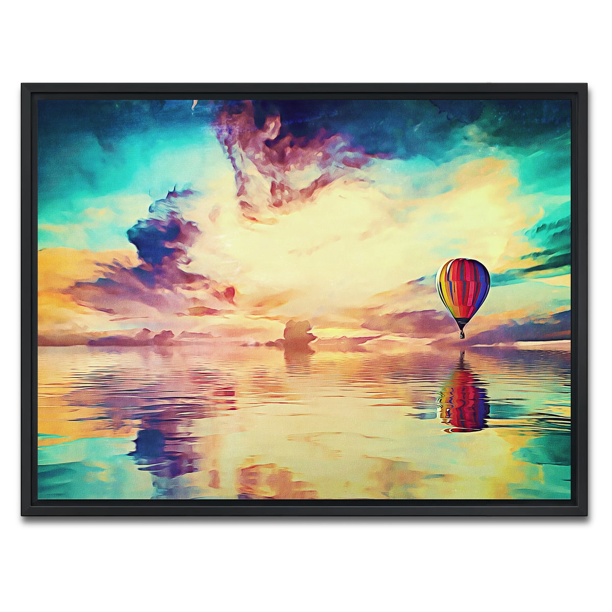 AUTO-MOCKUP WHITE | Floating away | 1 Piece | Black Framed Canvas | group=4x3