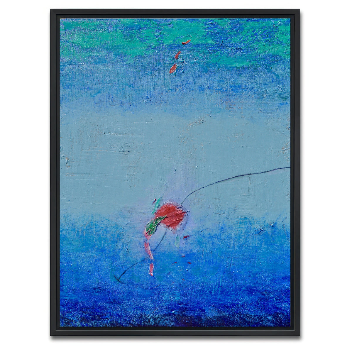 AUTO-MOCKUP WHITE | Floating in Blue | 1 Piece | Black Framed Canvas | group=3x4