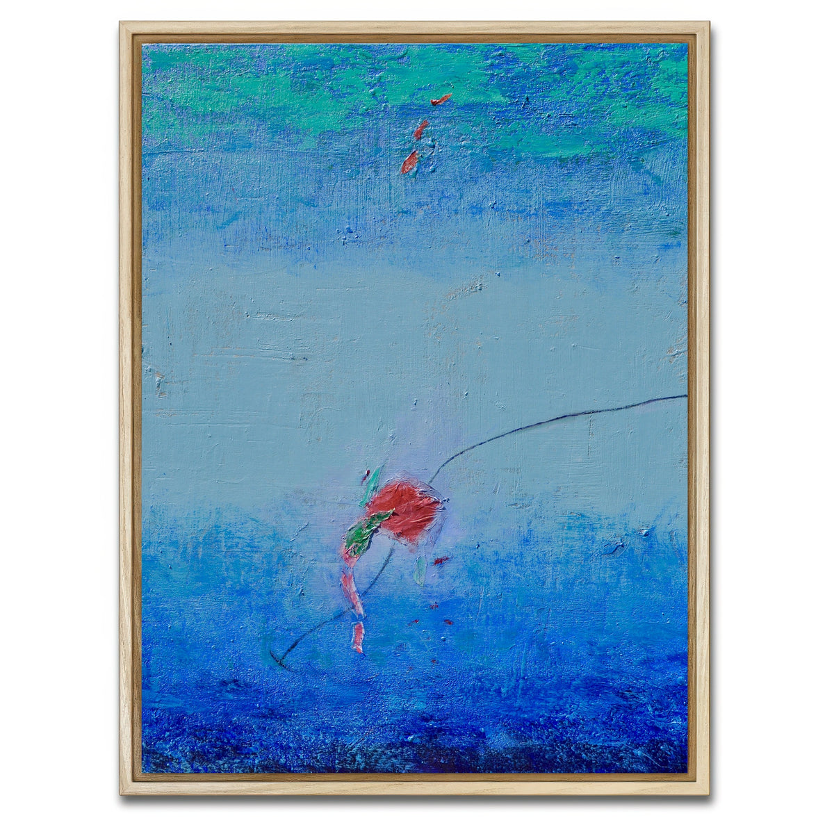 AUTO-MOCKUP WHITE | Floating in Blue | 1 Piece | Natural Framed Canvas | group=3x4