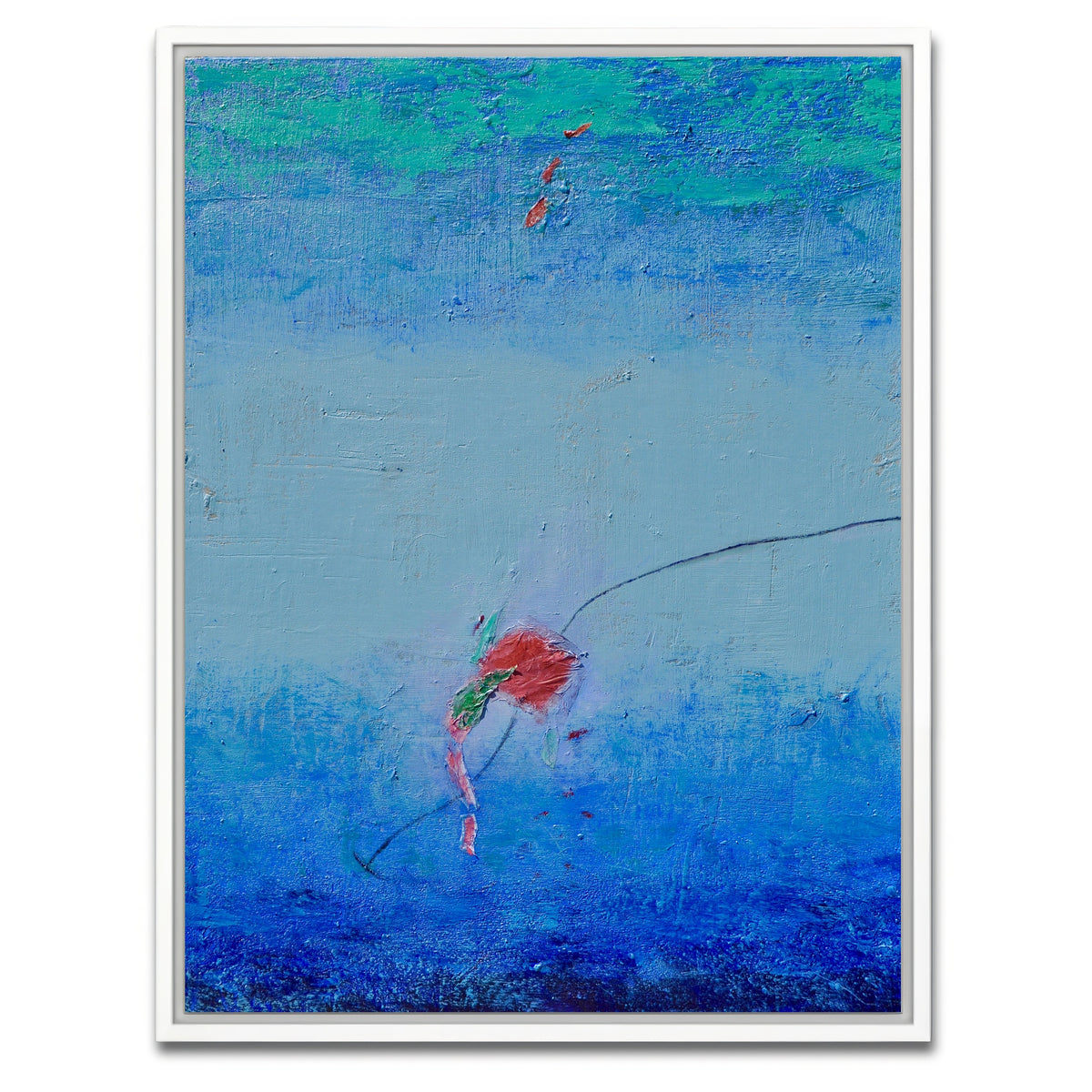 AUTO-MOCKUP WHITE | Floating in Blue | 1 Piece | White Framed Canvas | group=3x4