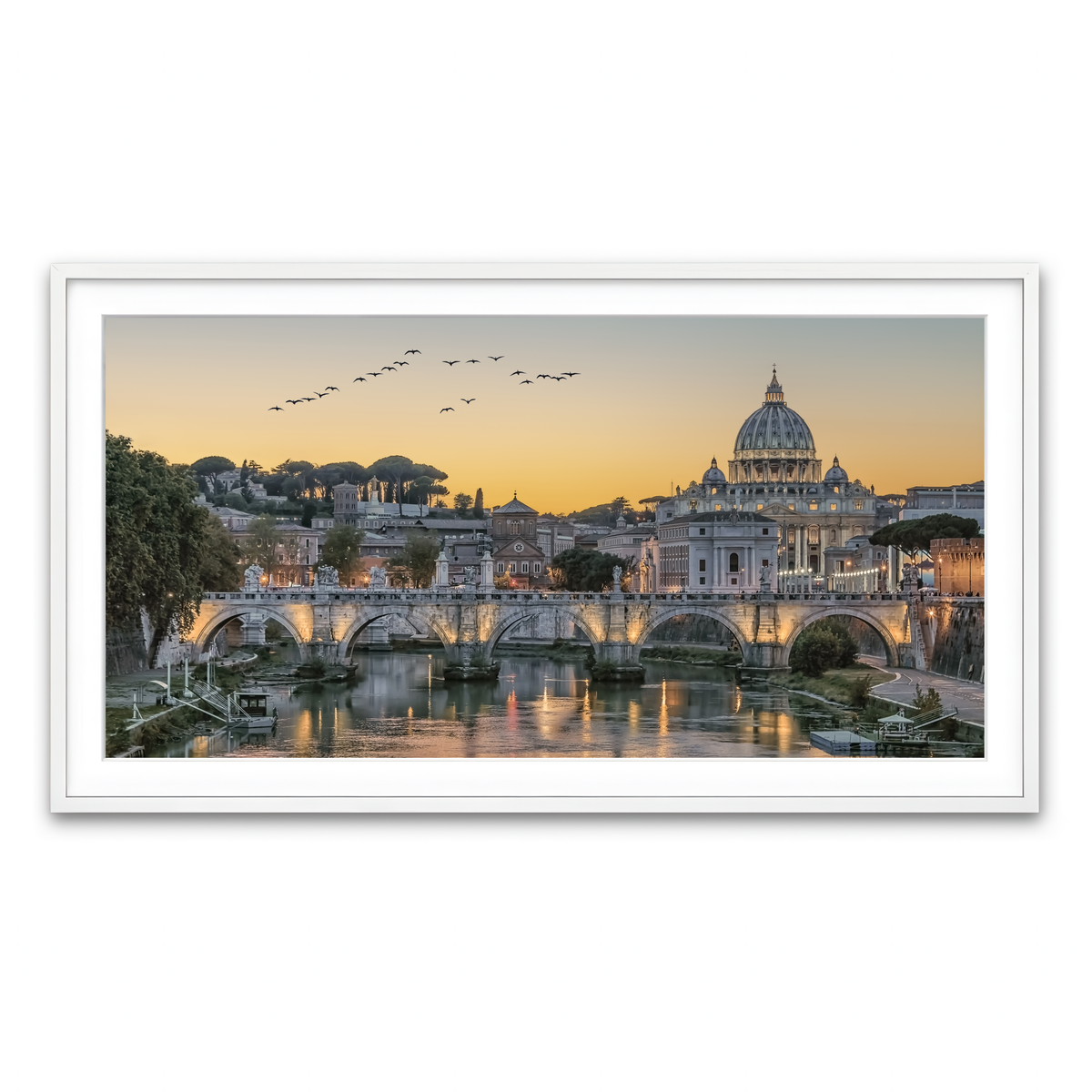 Framed Print 2x1 White