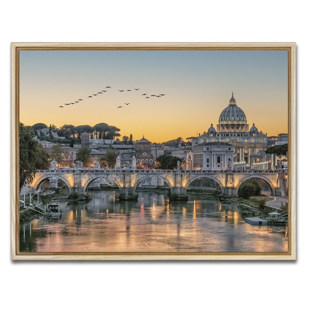 AUTO-MOCKUP WHITE | Flock Of Birds | 1 Piece | Natural Framed Canvas | group=4x3