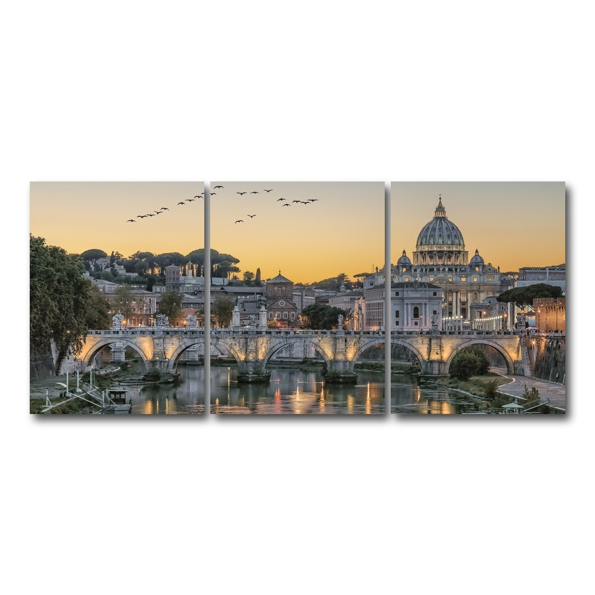 AUTO-MOCKUP WHITE | Flock Of Birds | 3 Piece | Gallery Wrap Canvas | group=18x24