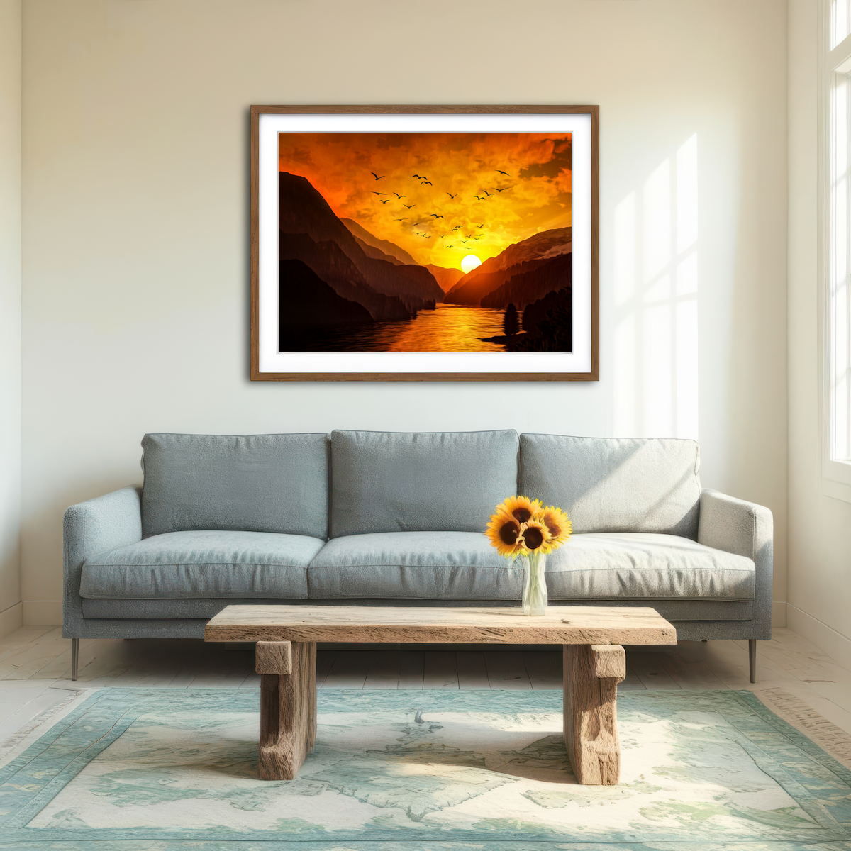 AUTO-MOCKUP ROOM | Flock at Sunset Wall Art