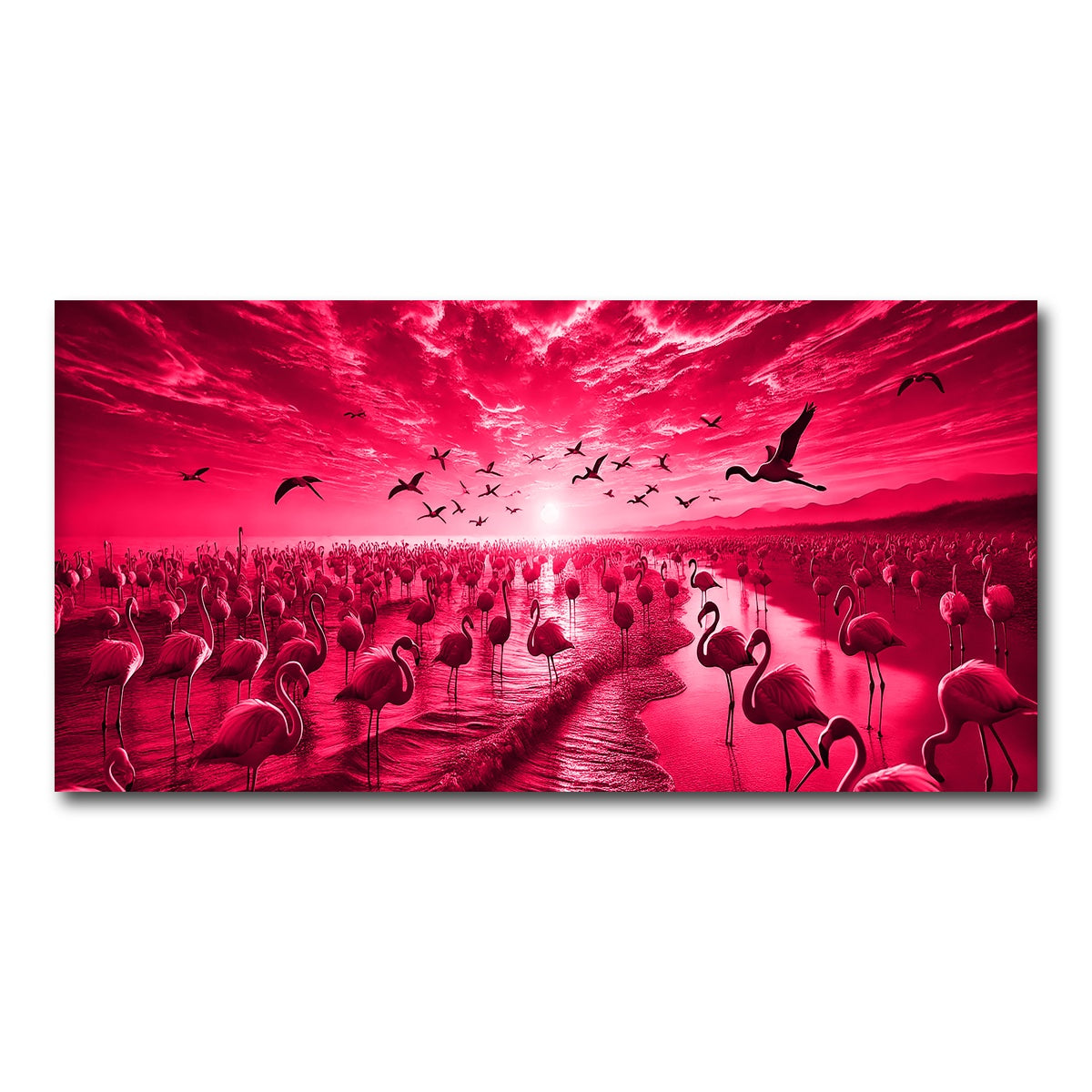 AUTO-MOCKUP WHITE | Flock of Flamingos | 1 Piece | Gallery Wrap Canvas | group=2x1
