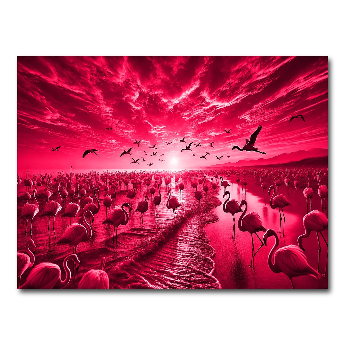AUTO-MOCKUP WHITE | Flock of Flamingos | 1 Piece | Gallery Wrap Canvas | group=4x3