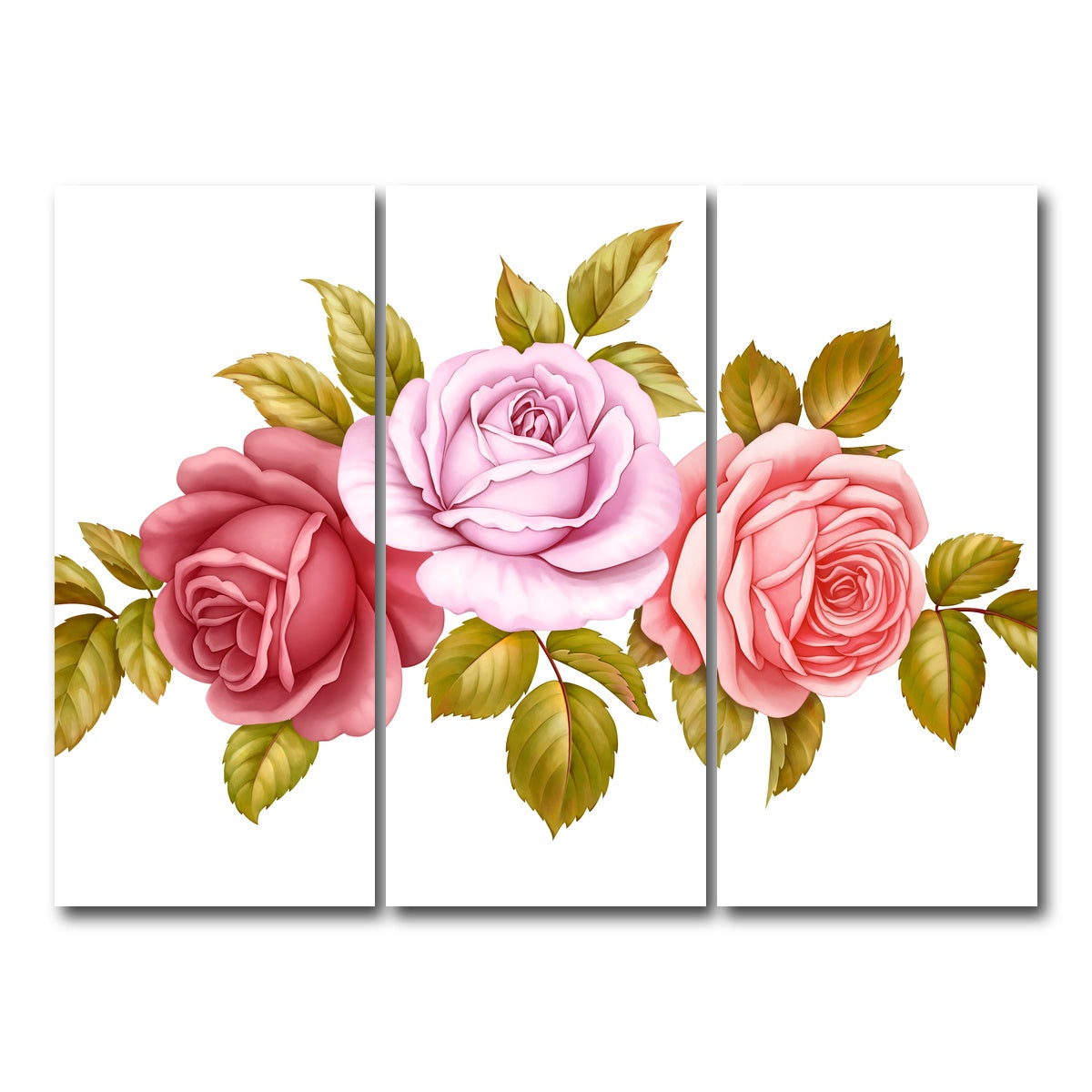 AUTO-MOCKUP WHITE | Floral Bouquet | 3 Piece | Gallery Wrap Canvas | group=8x18
