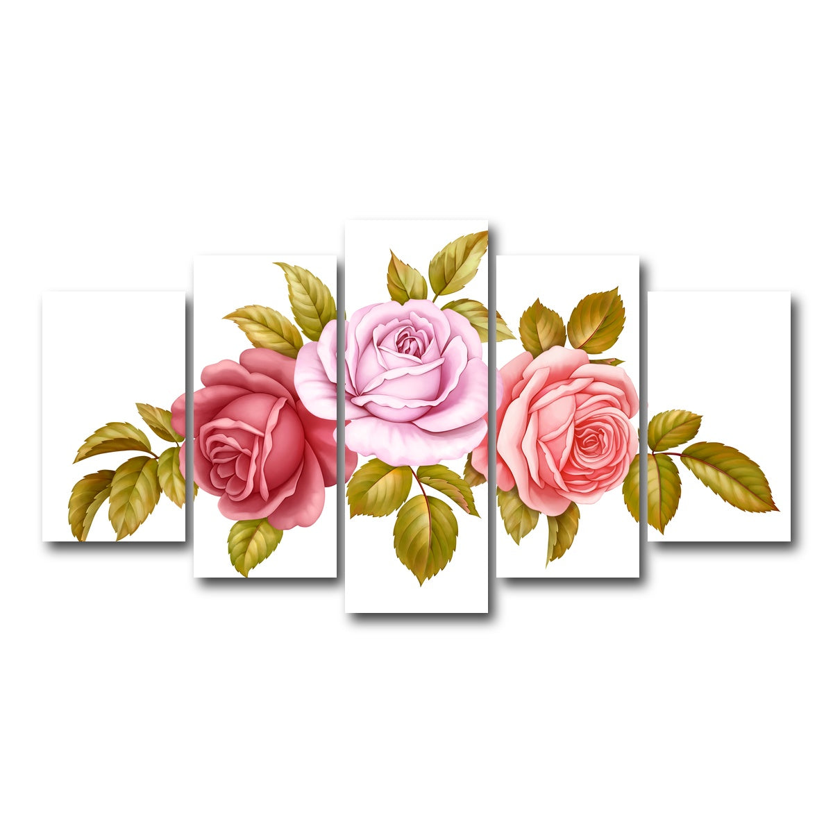 AUTO-MOCKUP WHITE | Floral Bouquet | 5 Piece | Gallery Wrap Canvas | group=5_normal