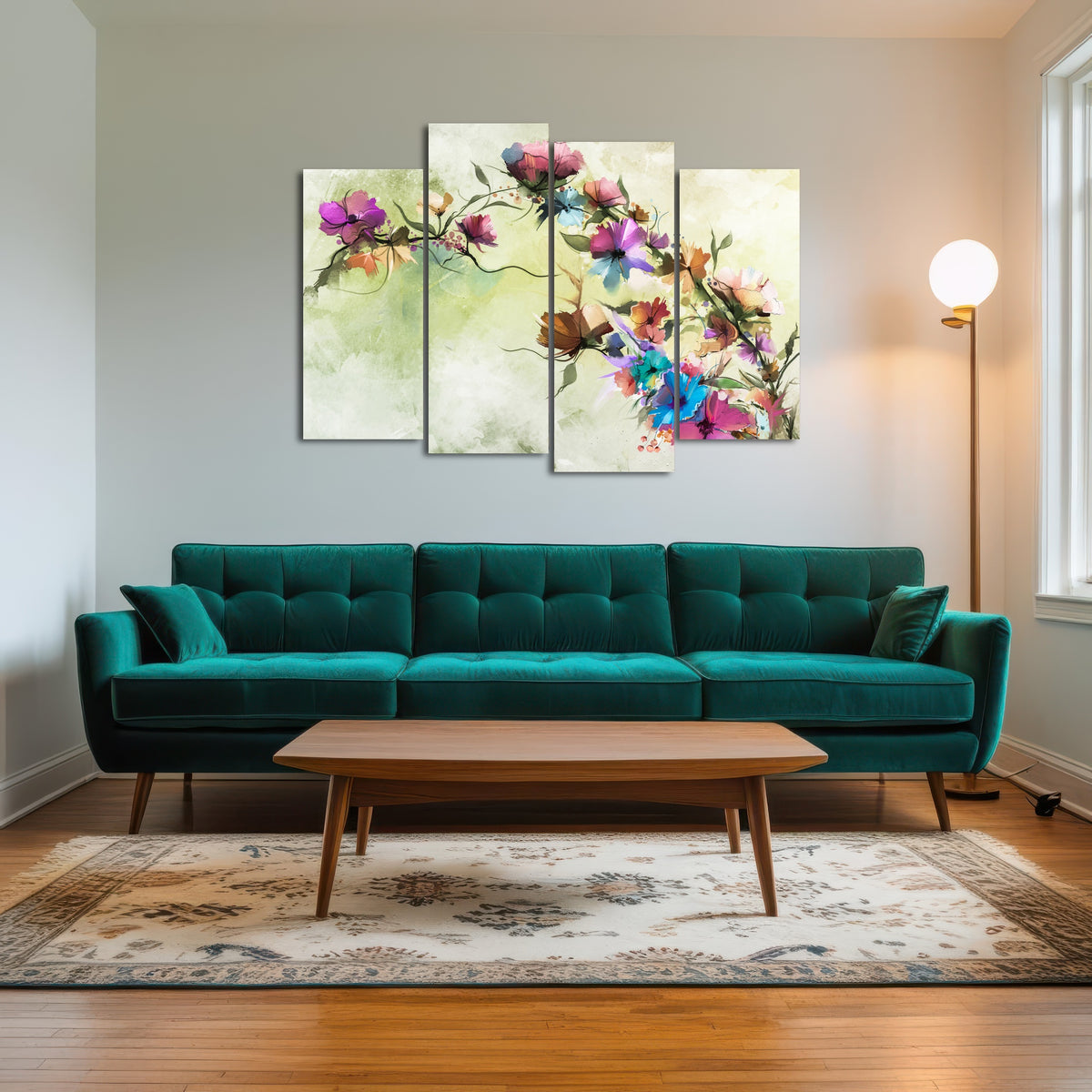 AUTO-MOCKUP ROOM | Floral oil painting