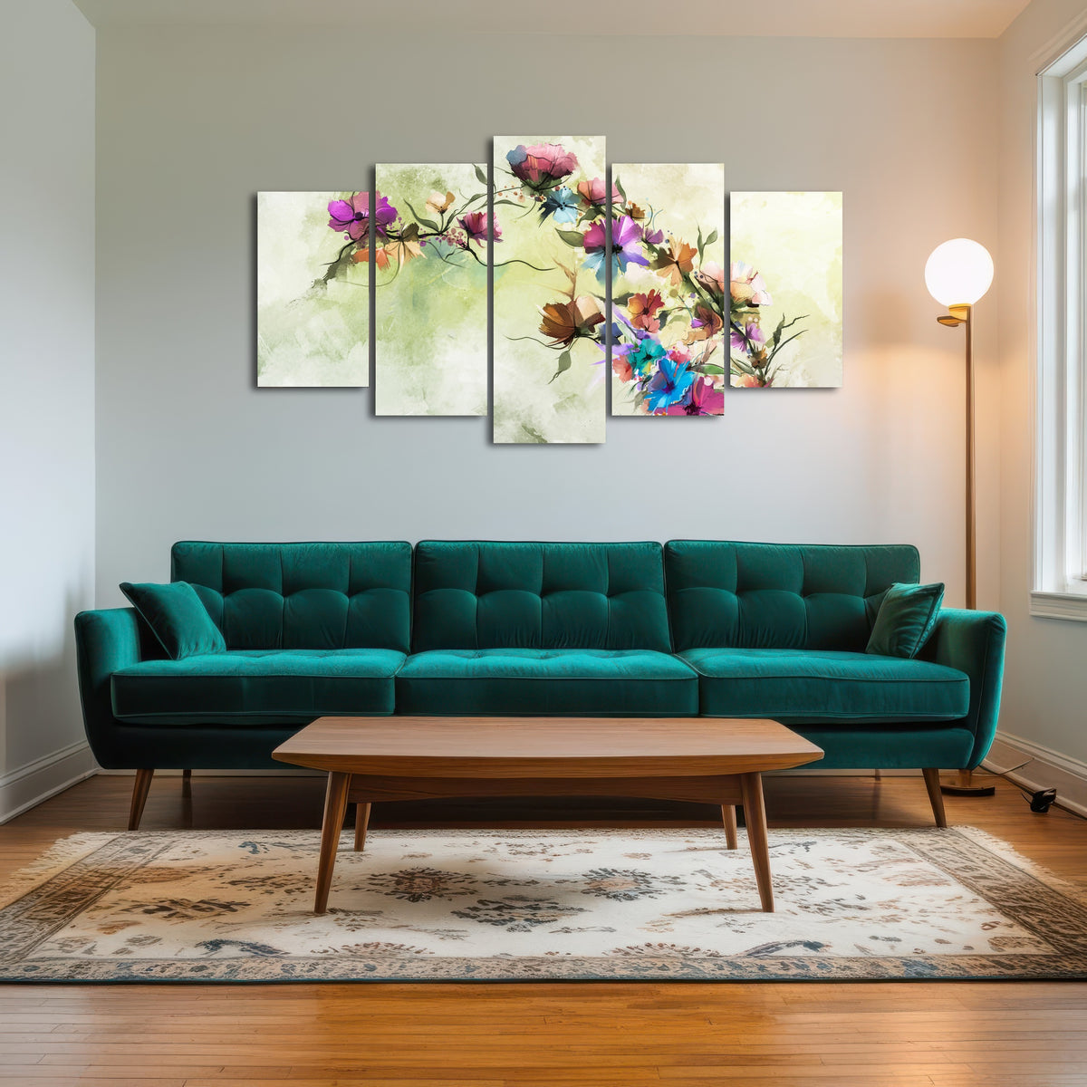 AUTO-MOCKUP ROOM | Floral oil painting