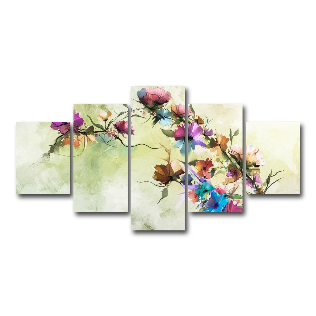 AUTO-MOCKUP WHITE | Floral oil painting | 5 Piece | Gallery Wrap Canvas | group=5_short