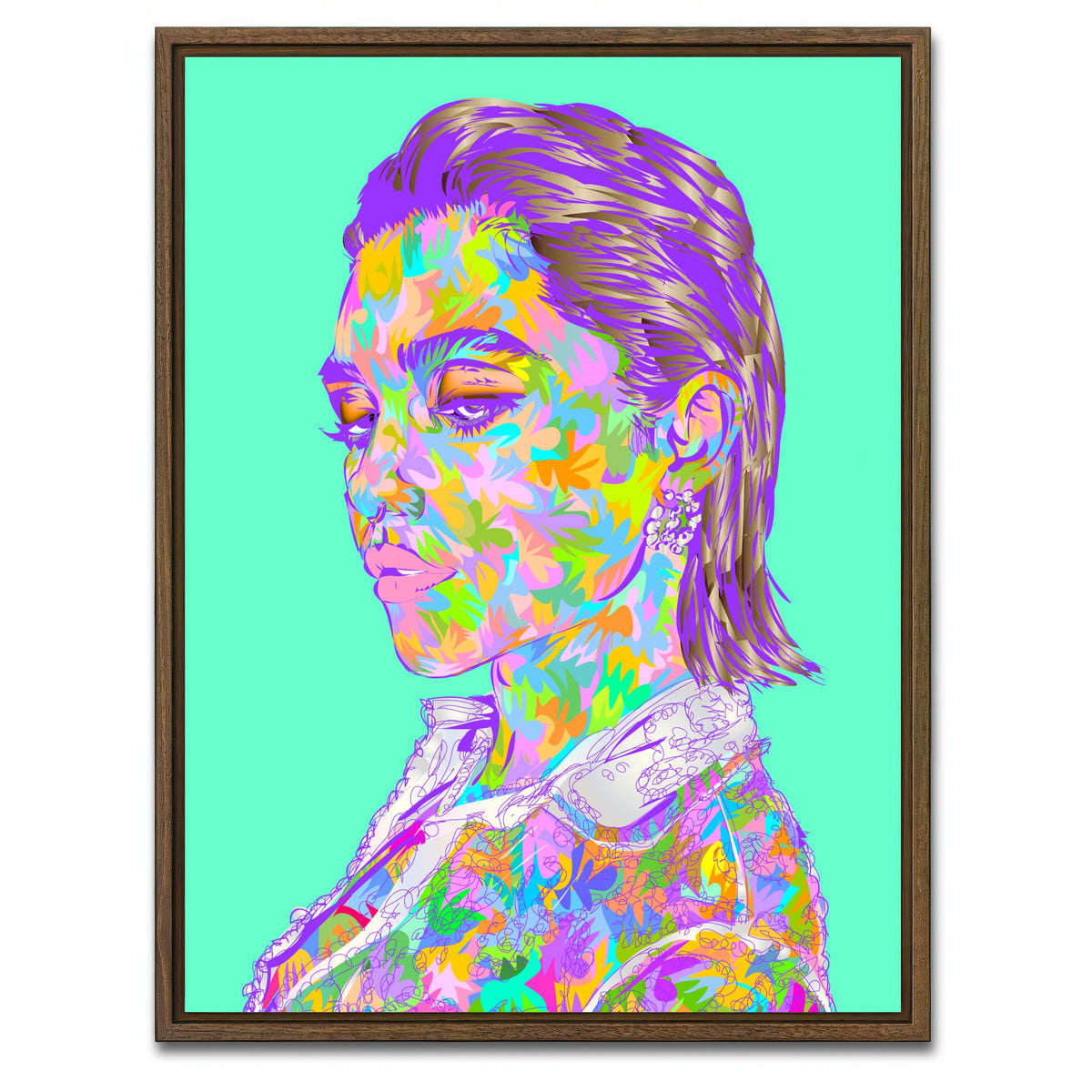 AUTO-MOCKUP WHITE | Florence Pugh | 1 Piece | Walnut Framed Canvas | group=3x4