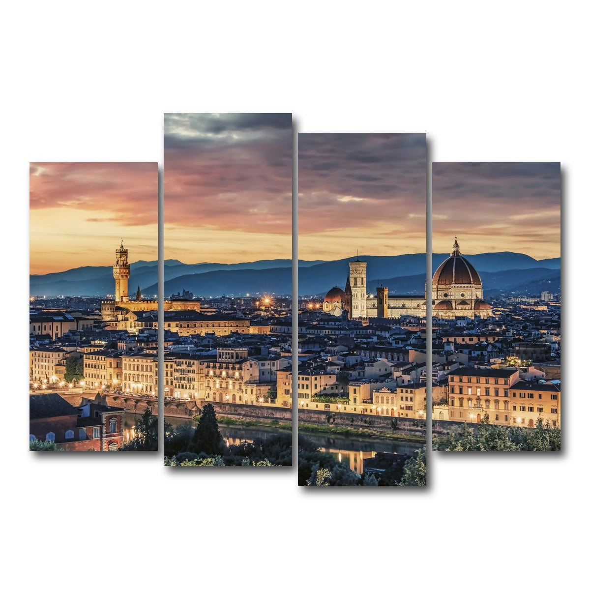 AUTO-MOCKUP WHITE | Florence | 4 Piece | Gallery Wrap Canvas | group=4_normal