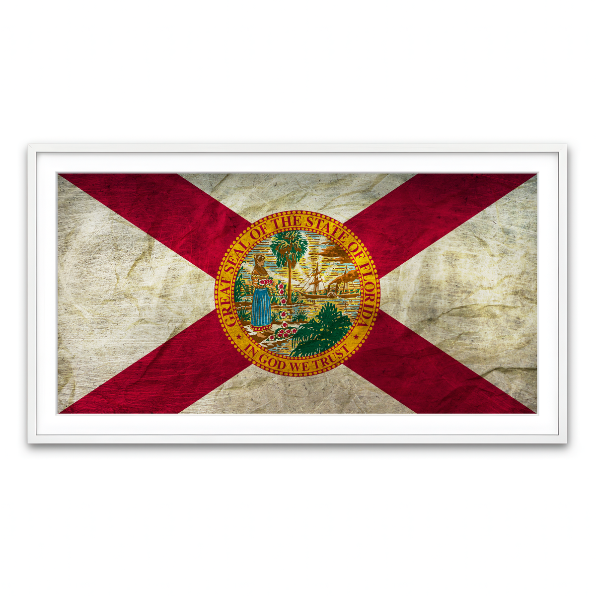 Framed Print 2x1 White