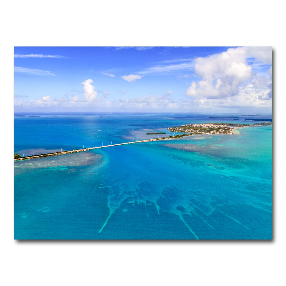 AUTO-MOCKUP WHITE | Florida Keys Aerial View with bridge | 1 Piece | Gallery Wrap Canvas | group=4x3
