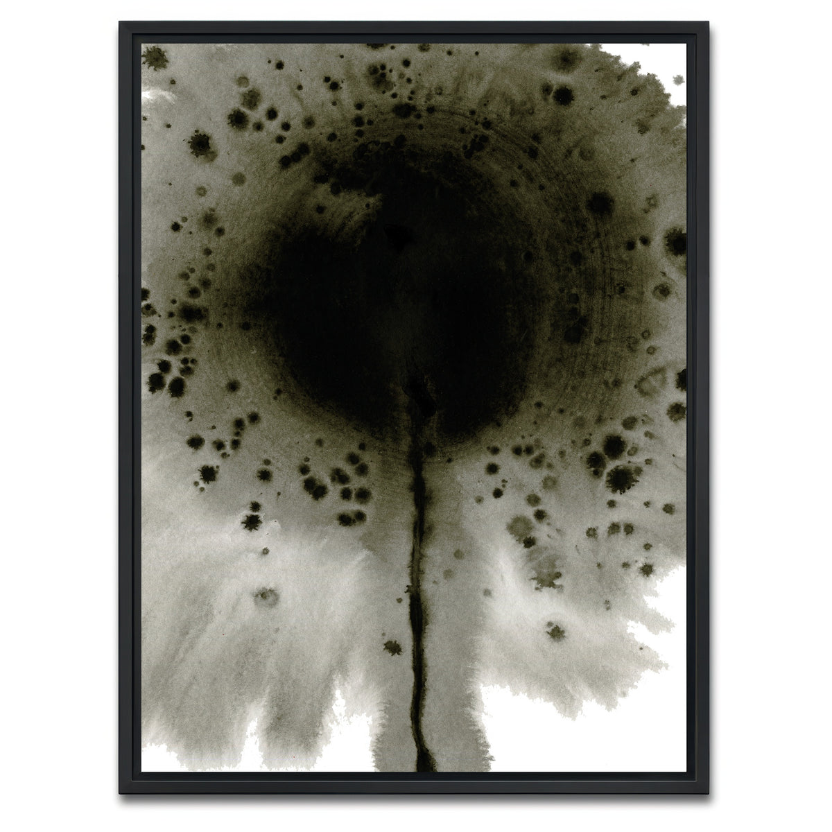 AUTO-MOCKUP WHITE | Flower Grey Spatter | 1 Piece | Black Framed Canvas | group=3x4