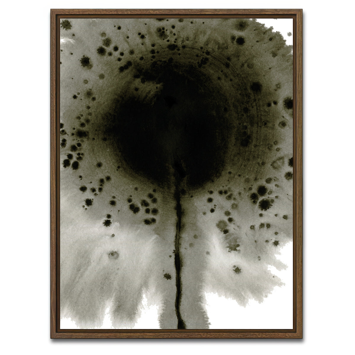 AUTO-MOCKUP WHITE | Flower Grey Spatter | 1 Piece | Walnut Framed Canvas | group=3x4