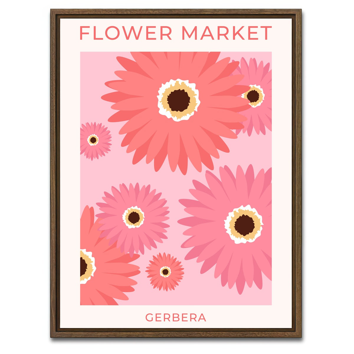 AUTO-MOCKUP WHITE | Flower Market | 1 Piece | Walnut Framed Canvas | group=3x4
