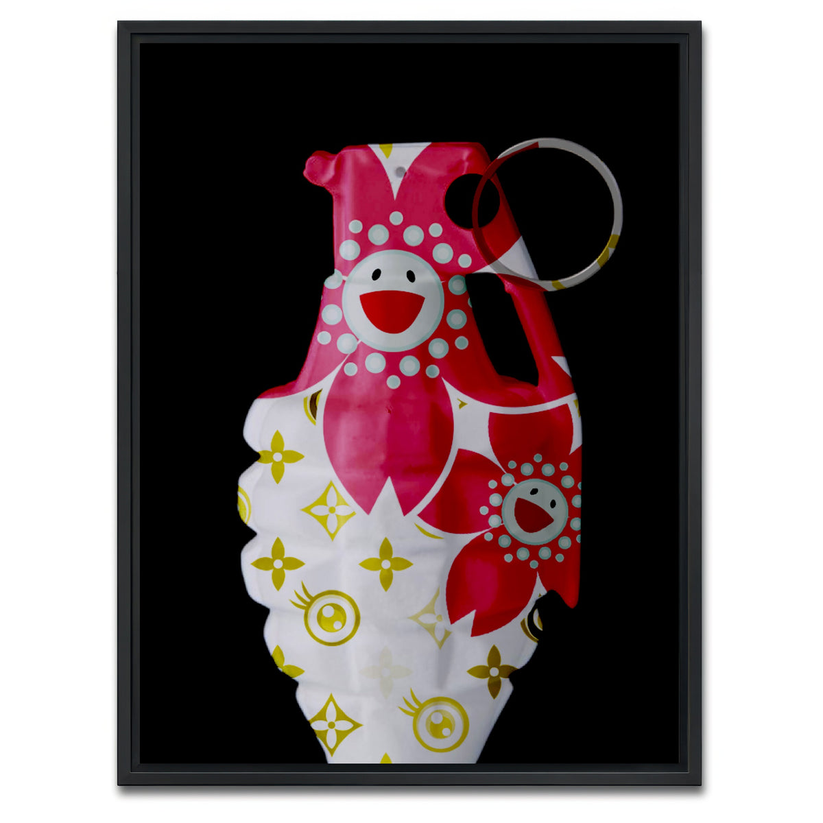 AUTO-MOCKUP WHITE | Flower Power Grenade | 1 Piece | Black Framed Canvas | group=3x4