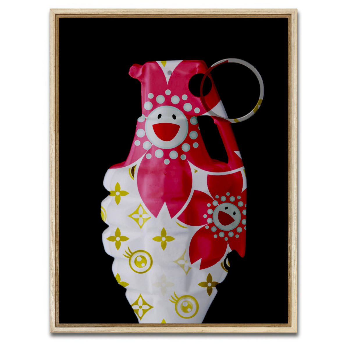 AUTO-MOCKUP WHITE | Flower Power Grenade | 1 Piece | Natural Framed Canvas | group=3x4
