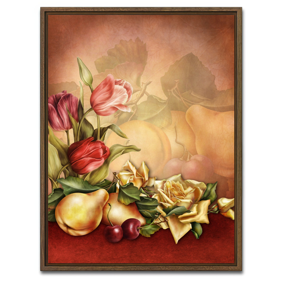 AUTO-MOCKUP WHITE | Flowers & Fruits | 1 Piece | Walnut Framed Canvas | group=3x4