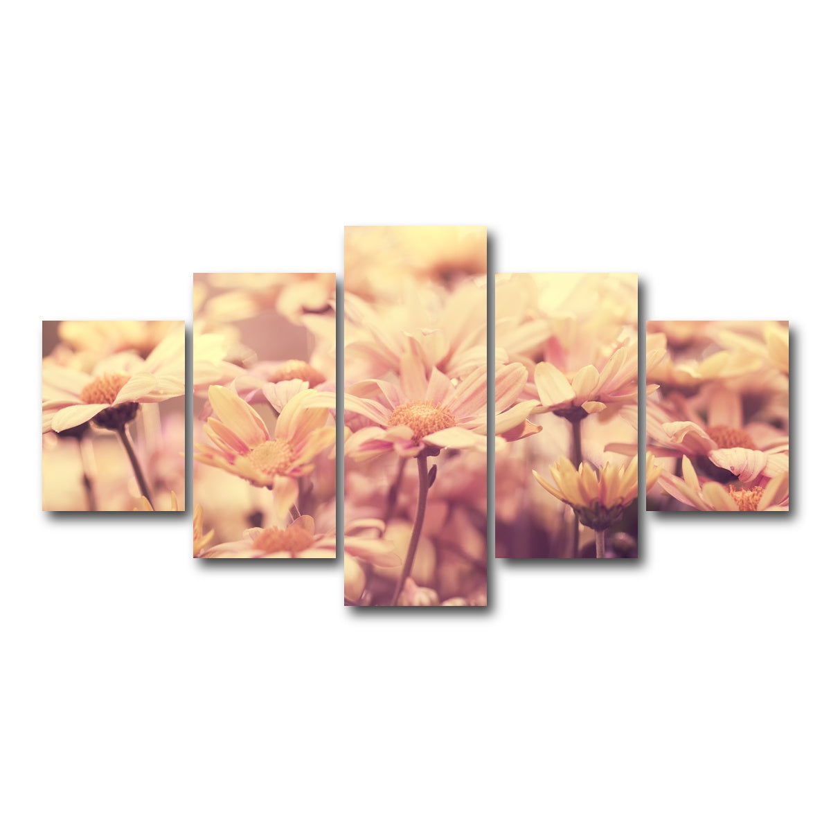 AUTO-MOCKUP WHITE | Flowers at Sunset | 5 Piece | Gallery Wrap Canvas | group=5_short