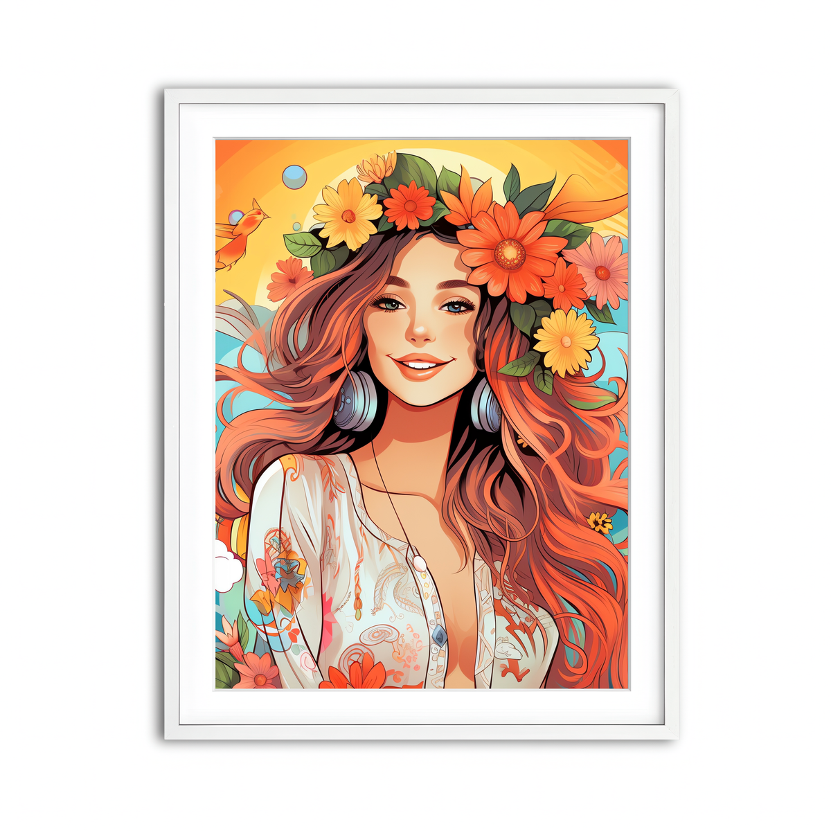 Framed Print 3x4 White