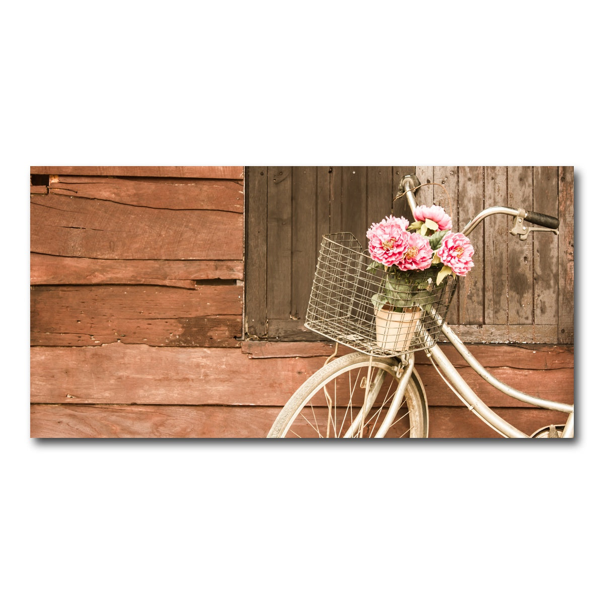 AUTO-MOCKUP WHITE | Flowers in a Bicycle Basket | 1 Piece | Gallery Wrap Canvas | group=2x1
