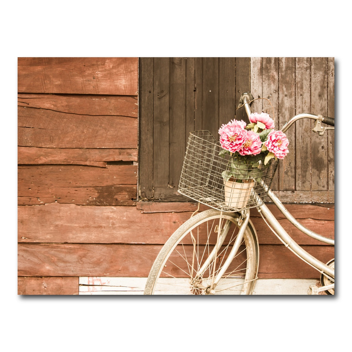 AUTO-MOCKUP WHITE | Flowers in a Bicycle Basket | 1 Piece | Gallery Wrap Canvas | group=4x3