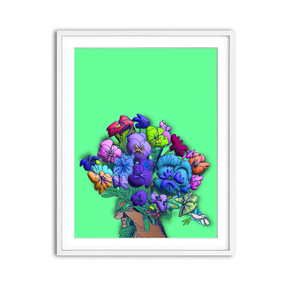 Framed Print 3x4 White