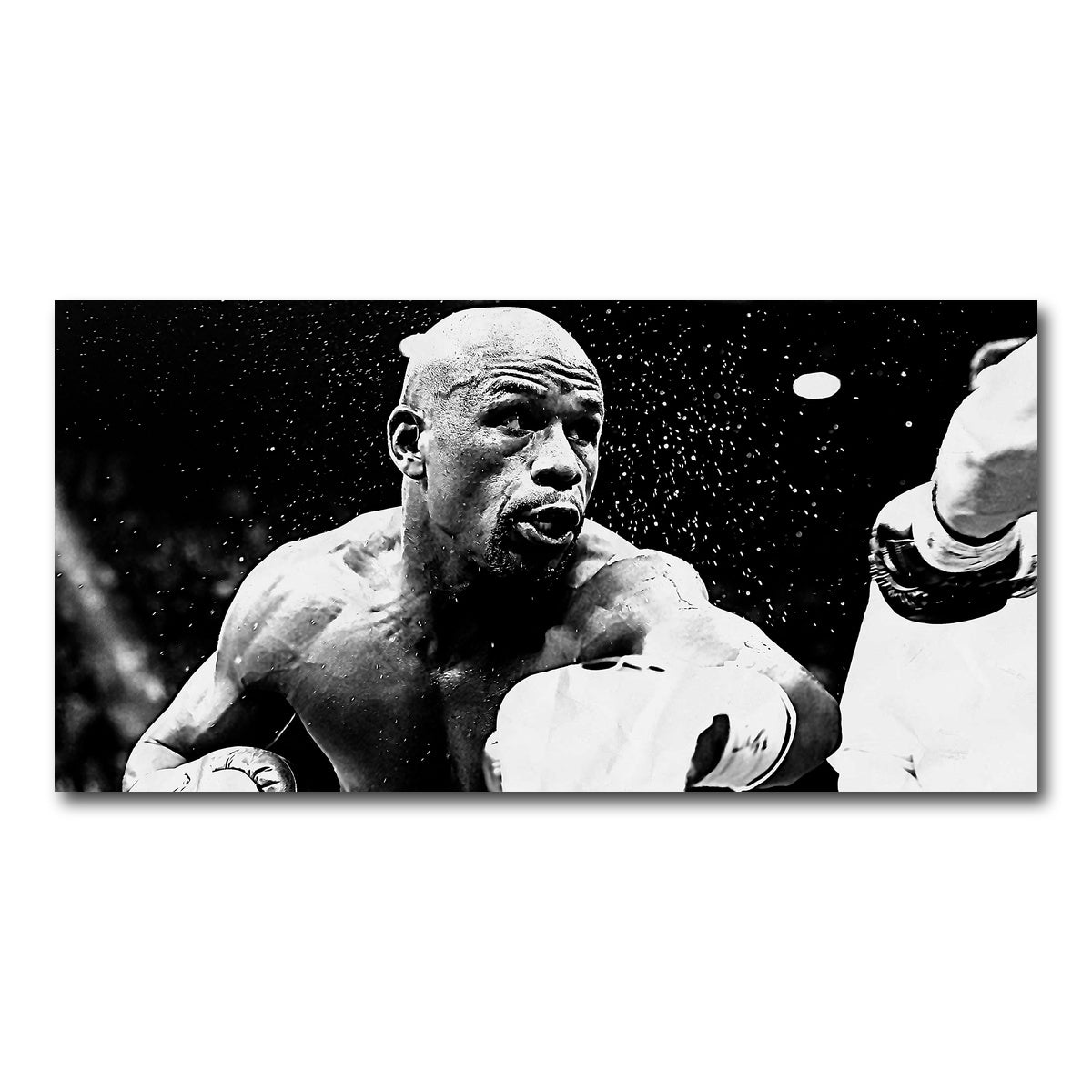 AUTO-MOCKUP WHITE | Floyd Mayweather Jr. Grayscale | 1 Piece | Gallery Wrap Canvas | group=2x1