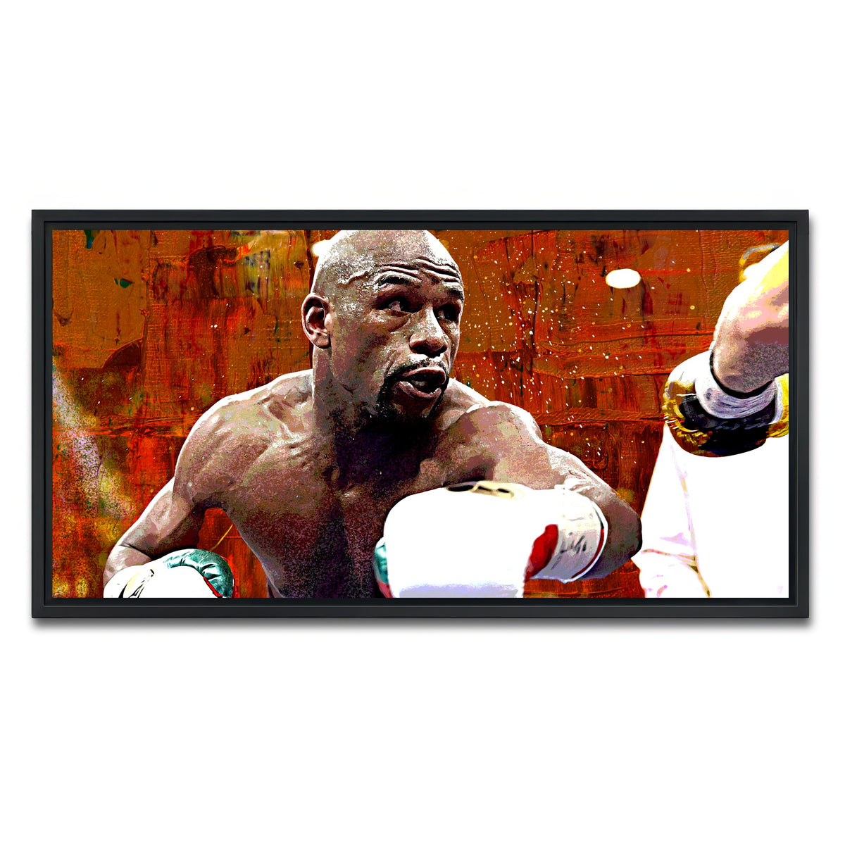 AUTO-MOCKUP WHITE | Floyd Mayweather Jr. | 1 Piece | Black Framed Canvas | group=2x1