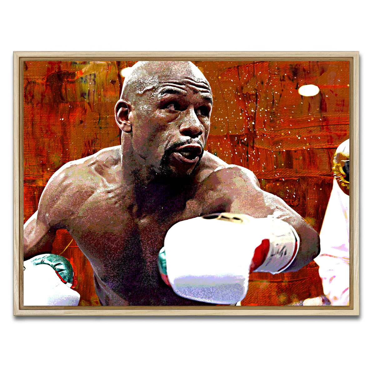 AUTO-MOCKUP WHITE | Floyd Mayweather Jr. | 1 Piece | Natural Framed Canvas | group=4x3