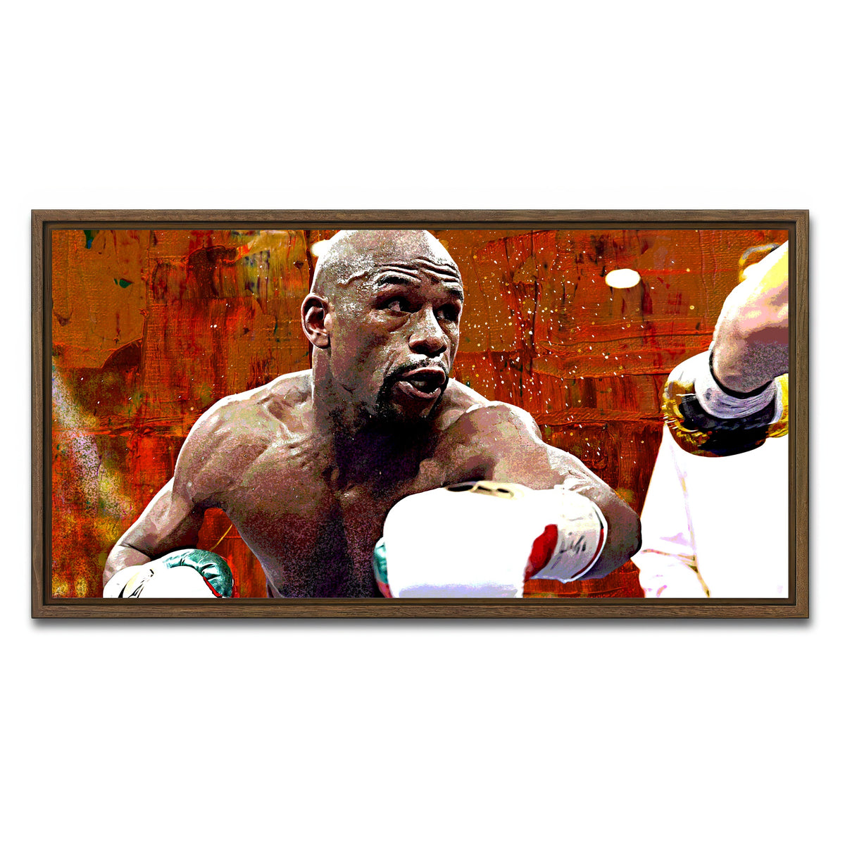 AUTO-MOCKUP WHITE | Floyd Mayweather Jr. | 1 Piece | Walnut Framed Canvas | group=2x1
