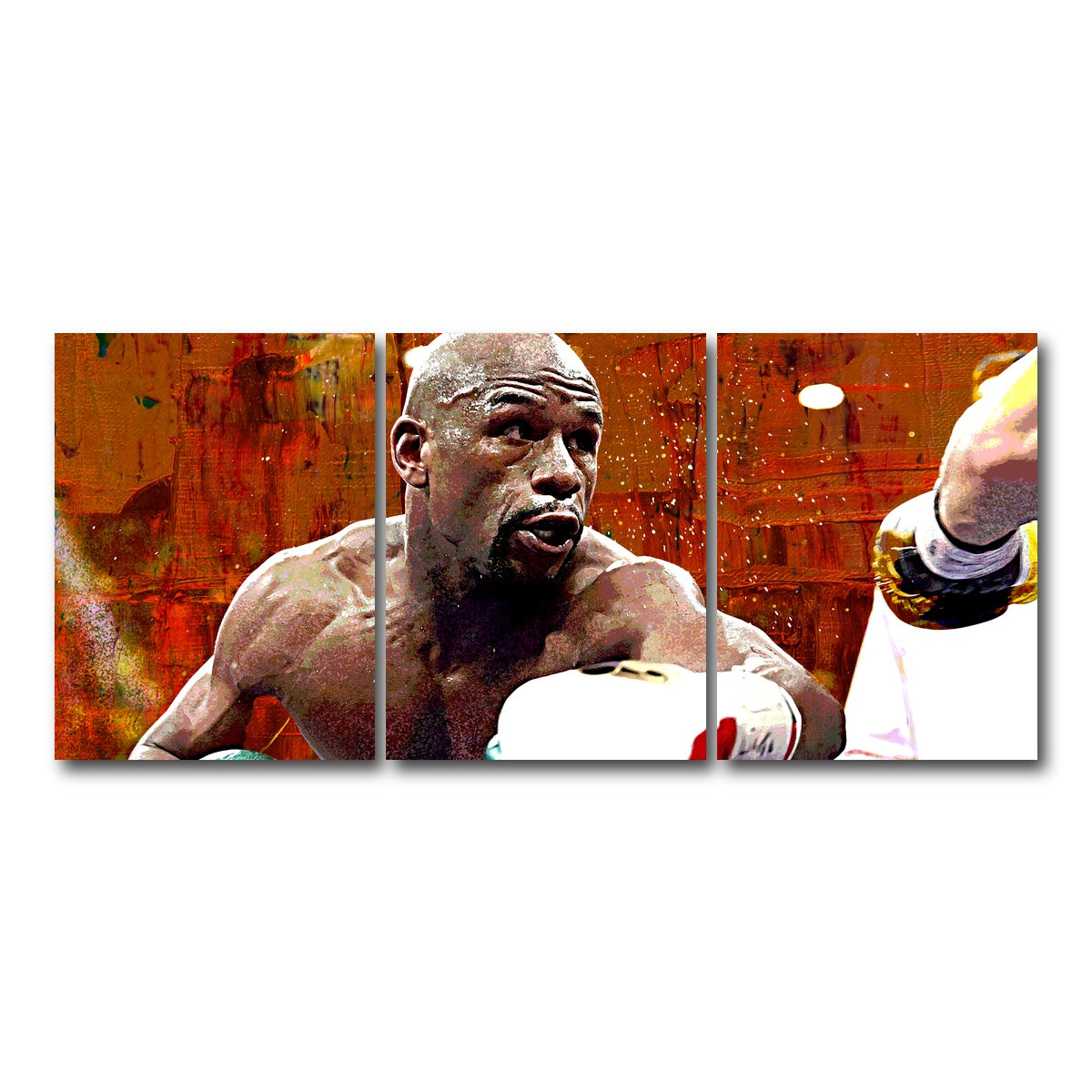 AUTO-MOCKUP WHITE | Floyd Mayweather Jr. | 3 Piece | Gallery Wrap Canvas | group=18x24