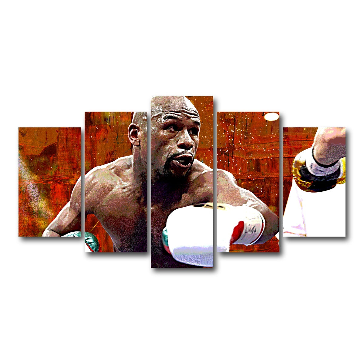 AUTO-MOCKUP WHITE | Floyd Mayweather Jr. | 5 Piece | Gallery Wrap Canvas | group=5_normal