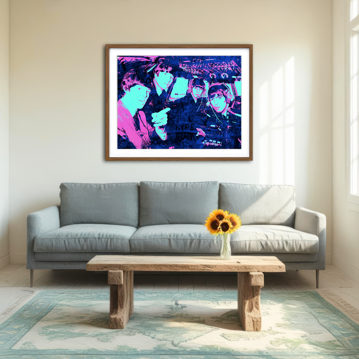 AUTO-MOCKUP ROOM | Fly Beatles Wall Art